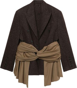 Rokh Blazer con cintura - Marrone