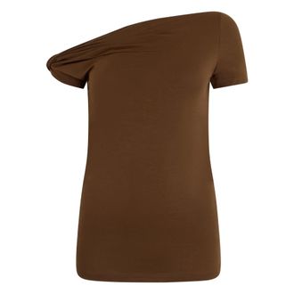 7 For All Mankind T-Shirts, female, Brown, Size: L Twisted Shoulder Tee