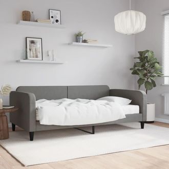 vidaXL Vidaxl - Sof&aacute; Cama Con Colch&oacute;n Tela Gris Oscuro 100x200 Cm