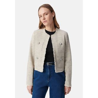 Ikks Kort jasje in tweed-stijl met ronde kraag