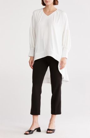 Patrizia Luca Oversize V-Neck Top in White at Nordstrom Rack