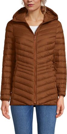 Lands End Ultralight Packable Down Jacket in Rich Ginger Brown at Nordstrom, Size X-Small