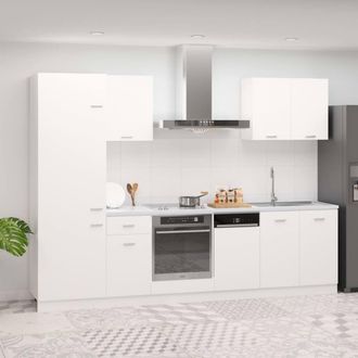 Berkfield Home 7 Piece Kitchen Cabinet Set White Engineered Wood