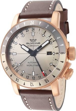 Glycine Airman Contemporary Bronze GMT Mens Watch