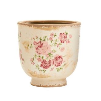 Nearly Natural 7.5-in Tuscan Ceramic Floral Print Planter in Green at Nordstrom