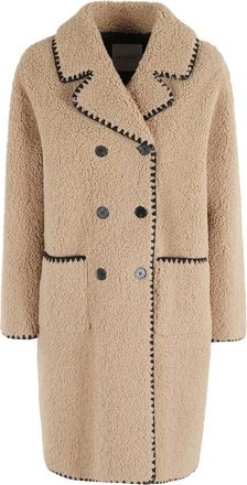 Ermanno Scervino double-breasted teddy coat - women - Polyester - 44 - Neutrals