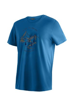 Maier Sports T-Shirt MAIER SPORTS Dieter Print, Herren, Gr. 4XL, blau (saphirblau), 100% Polyester, Rundhals, Shirts T-Shirt, Herren Kurzarmshirt, leichtes Sommer 