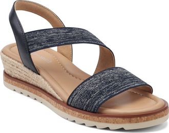 Easy Spirit Sabina Wedge Sandal in Dark Blue at Nordstrom, Size 6.5