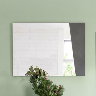 Dmora Specchiera Da Parete Lineare, Made In Italy, Specchio Da Bagno, Cm 80x2h60, Colore Grigio Cenere, Con Imballo Rinforzato - Dmora