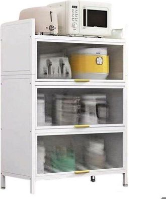 OEM Armario De Cocina - Sevencomfort - Buffet De Cocina - 4 Estantes - Metal - Blanco