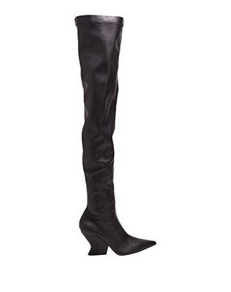 8 by YOOX STRETCH OVER-THE-KNEE WEDGE SOLE BOOTS