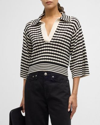 Ramy Brook Azaria Striped Knit Blouse