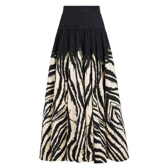 Roberto Cavalli Freedom Print High-Waist Midi Skirt, Brand Size 40 ( US Size 6 )