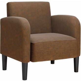 vidaXL Sill&oacute;n Con Reposabrazos Marr&oacute;n 54 Cm Cuero Sint&eacute;tica Vidaxl
