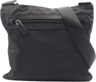 Prada Pre-owned Cross Body Bags, female, Black, Size: ONE SIZE Pre-owned Viaggio Nylon Saffiano Leather Shoulder Bag