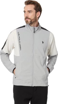 U.S.Polo Association U. S. Polo Assn. Jacket Mens Gray Woven Long Sleeve Full Zip Mock Neck FROG740