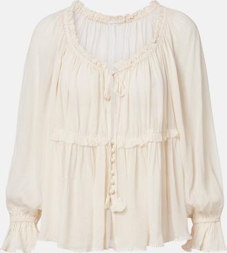 Poupette St Barth Moon ruffled blouse