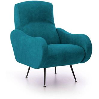 Dmora Poltrona Dromondin, Braccioli, Peso Supportato 90 kg Made in Italy, Azzurro