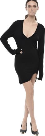 The Attico Black V Neck Mini Dress