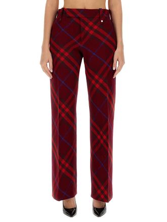 Burberry Virgin Wool Trousers - Multicolor