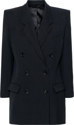 Isabel Marant Robine double-breasted cotton blazer - women - Viscose/Cotton/Virgin Wool - 40 - Black