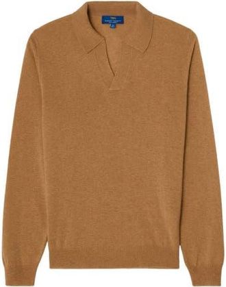 Robert Talbott Parsons Johnny Collar Sweater in Camel at Nordstrom, Size Xx-Large