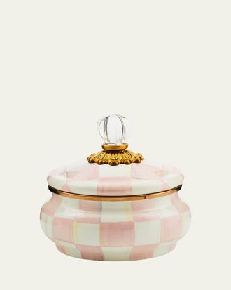 MacKenzie-Childs Rosy Check Enamel Squashed Pot