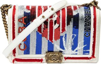 Chanel Borsa a spalla Boy Chanel Paris-Cuba media - Bianco