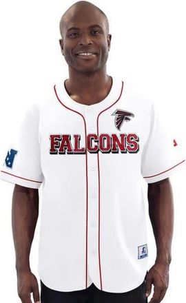 Starter Mens Starter White Atlanta Falcons Relay Full-Button Baseball Jersey at Nordstrom, Size Xx-Large