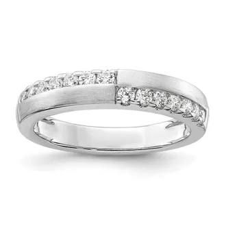 Diamond2Deal 14k White Gold Lab Grown Diamond Wedding Band Ring 0.4Ct Clarity- VS Color- G-H