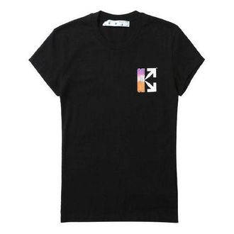 Off-white (WMNS) Off-White Gradient Carryover Fitted T-Shirt Black Multicolor OWAA040R21JER0011084