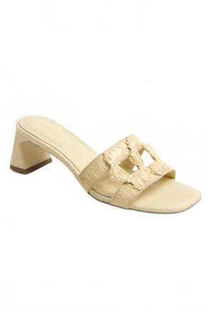 SIMKHAI Womens Monogram Raffia Block Heel In Natural
