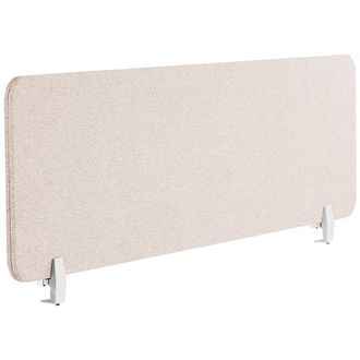 Beliani Panel Separador Beige 160 X 40 Cm Poli&eacute;ster Pet Pantalla Ac&uacute;stica Oficina Wally