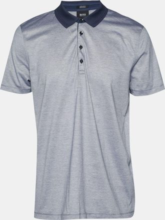 HUGO BOSS Boss By Hugo Boss Grey Striped Bugnara Polo T-Shirt