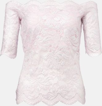 Paco Rabanne Top in pizzo floreale