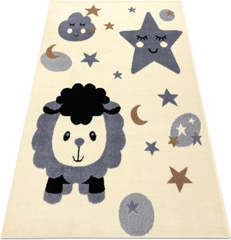 RugsX Rugsx - Alfombra Bcf Flash Sheep 4000 - Oveja Crema / Gris Beige 160x220 Cm