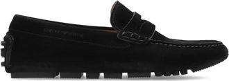 Emporio Armani Suede Loafers - Heren - Loafers - Zwart - 44 EU - Leer - Schoenen
