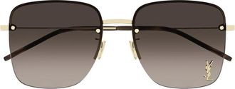 Saint Laurent SL 312 M Zonnebril met Half Montuur - unisex - Zonnebrillen - Geel - 58 MM - Accessoires