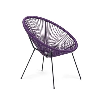 Mobili Rebecca Mobili Rebecca - Sill&oacute;n De Jard&iacute;n Rebecca Mobili Papatya 80x70x76 Acero Pe Violeta Negro Vintage