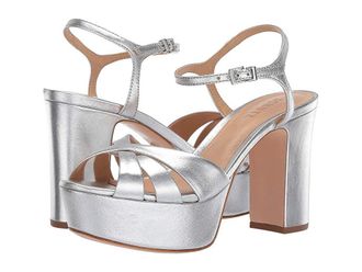 Schutz Keefa High Womens Heels Prata Metallic Napa : 10.5 M, Leather