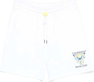 Casablanca M&auml;nners Wei&szlig;e Loopback-Shorts aus Baumwolle