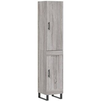 vidaXL Aparador Alto Madera Contrachapada Gris Sonoma 34,5x34x180 Cm Vidaxl