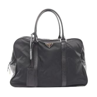 Prada Pre-owned Weekend Bags, unisex, Black, Size: ONE SIZE Pre-owned Viaggio nylon leather boston bag