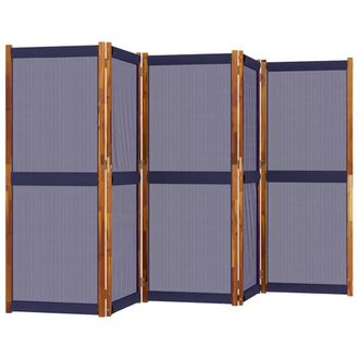 Berkfield Home Beautiful 5-Panel Room Divider Dark Blue 350x180 cm in Navy