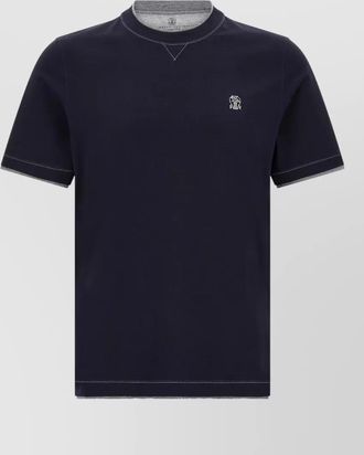 Brunello Cucinelli layered crew neck t shirt contrast stitching