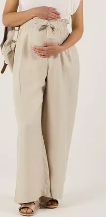 Cache Coeur Maternity Twill Smock Pants Sahel in Beige at Nordstrom, Size X-Small