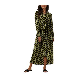 Colourful rebel Grote Bloem Maxi Jurk - Dames - Casual kleedjes - Veelkleurig - S - Denim - Kleedjes