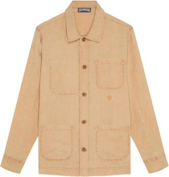Vilebrequin Corentin Linnen Overshirt - Heren - Zomerjassen - Bruin - 3XL - Linnen - Jassen