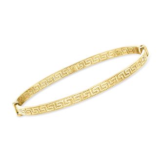 Canaria Canaria Italian 10kt Yellow Gold Greek Key Bangle Bracelet