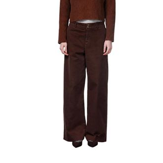 Mason's Pantalones Chinos Anchos New York - Trousers - Mujer - Marr&oacute;n - 2XS